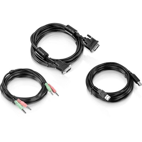 TRENDnet 15 ft. DVI-I USB and Audio KVM Cable Kit