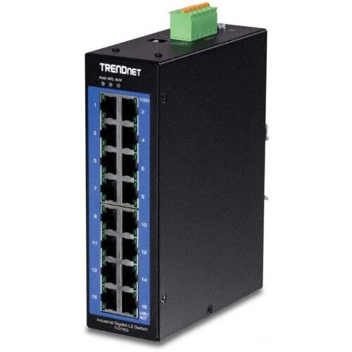 TRENDnet 16-Port Industrial Gigabit L2 Managed DIN-Rail Switch
