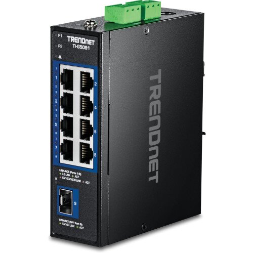 TRENDnet 9-Port Industrial 2.5G DIN-Rail Switch with 10G SFP+ Port