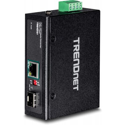 TRENDnet Industrial SFP to Gigabit PoE+ Media Converter