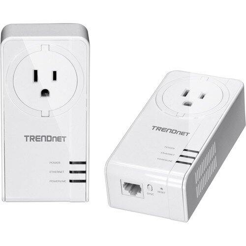 TRENDnet Powerline 1300 AV2 Adapter Kit with Built-in Outlet