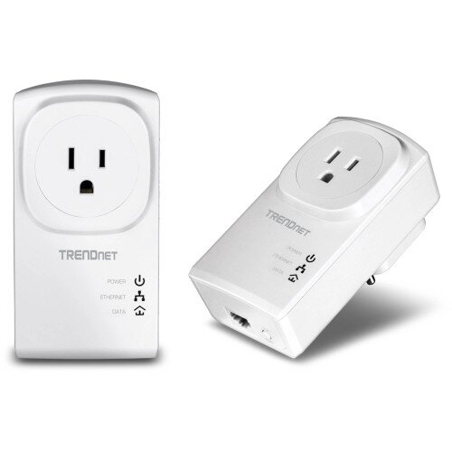 TRENDnet Powerline 500 AV Adapter Kit with Built-In Outlet - US