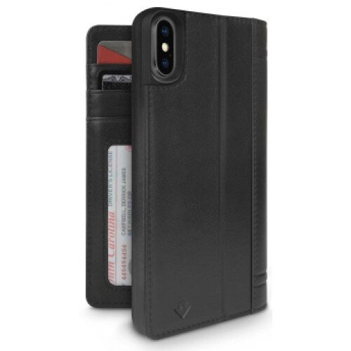 Twelve South Journal for iPhone X Leather Wallet Case - Black