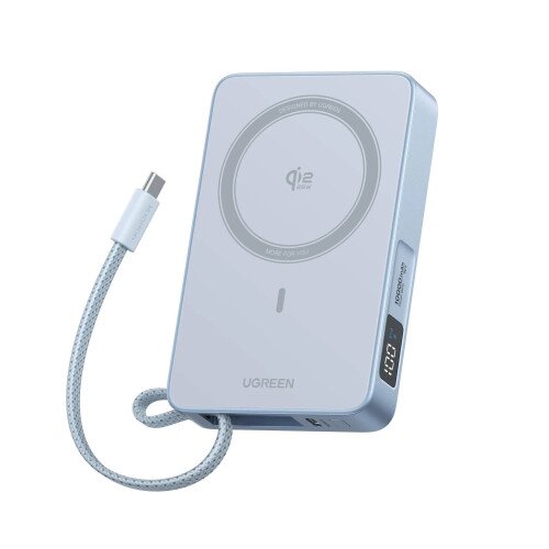 Ugreen MagFlow Magnetic Wireless Power Bank (10000mAh, Qi2 25W, MagSafe-Compatible)