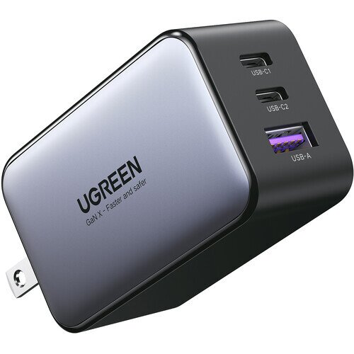 Ugreen Nexode 65W 3-Port Charger + 6.6FT 100W USB C Cable 2 Pack