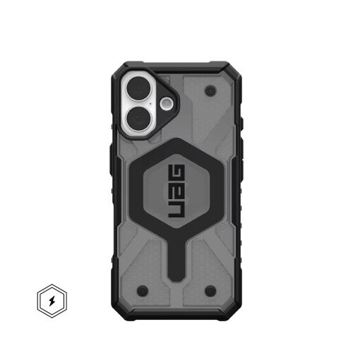 Urban Armor Gear Pathfinder Clear Case with Magsafe for iPhone 16 - Ash/Black