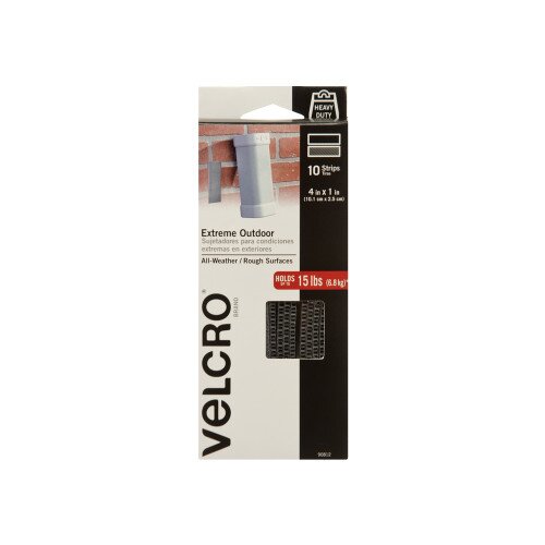 VELCRO Brand Extreme Outdoor fastener - 4in x 1in Set of 10 - Strips - Titanium