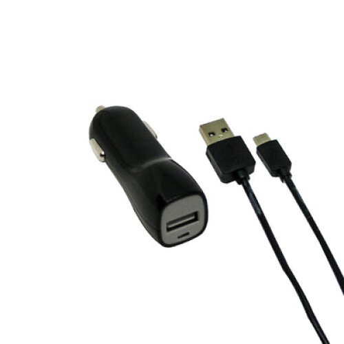 VisionTek 2 Amp Car Charger with 3.2 foot Lightning Cable - Black