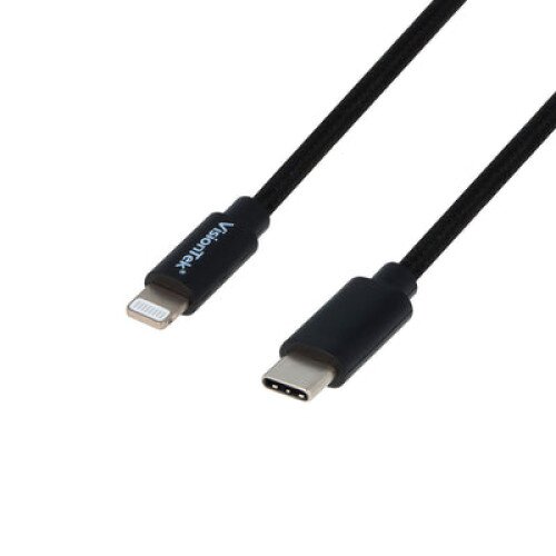 VisionTek USB-C to Lightning Cable Black (M/M) - 1 Meter