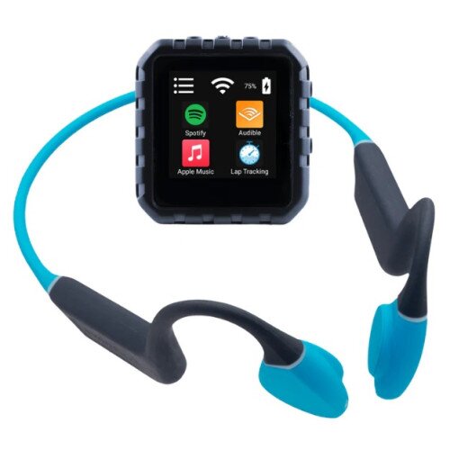 Underwater Audio Waterproof Delphin 2.0 Bundle for Swimming - Swimbuds Bone Conduction 2 - 16GB
