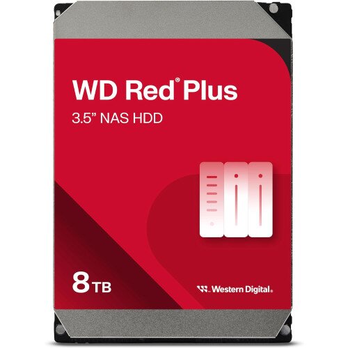 WD Red Plus 3.5" NAS Internal Hard Drive - 128MB - 8TB - 5640RPM