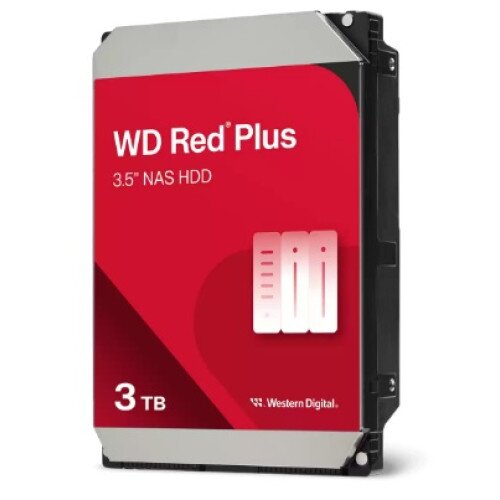 WD Red Plus 3.5" NAS Internal Hard Drive - 128MB - 3TB - 5400RPM