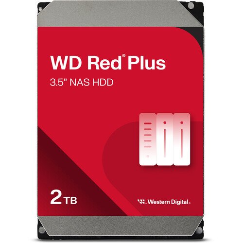 WD Red Plus 3.5" NAS Internal Hard Drive - 128MB - 2TB - 5400RPM
