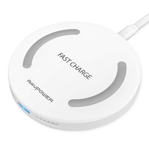 RAVPower Wireless Charger Qi-Certified 10W Fast Wireless Charging Pad - White