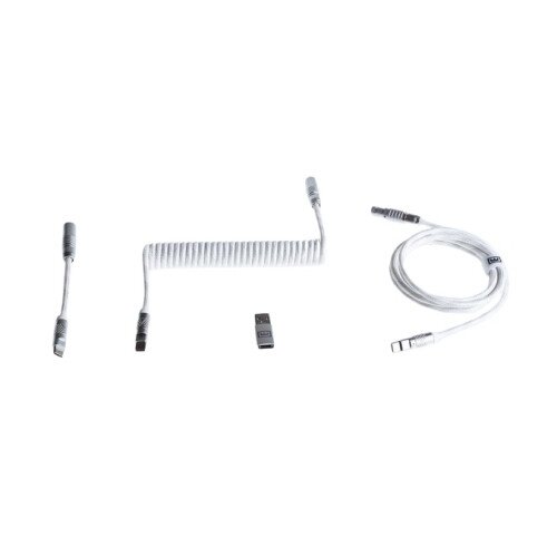 Wooting Detachable USB-C Coiled/Straight Cable Set - Just White