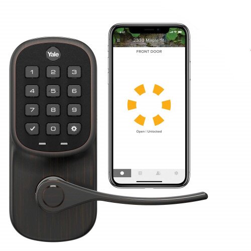 Yale Assure Lock With Bluetooth Connected by August Keypad Lever - Oil Rubbed Bronze Permanent