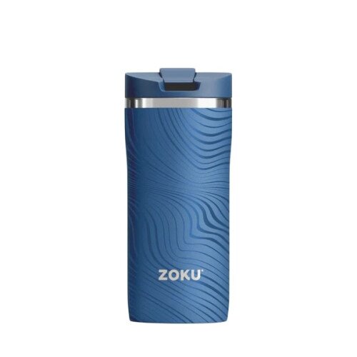 Zoku 12oz Stainless Steel Travel Mug - Blue Wavy