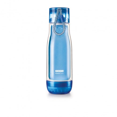 Zoku 16oz Glass Core Bottle - Blue