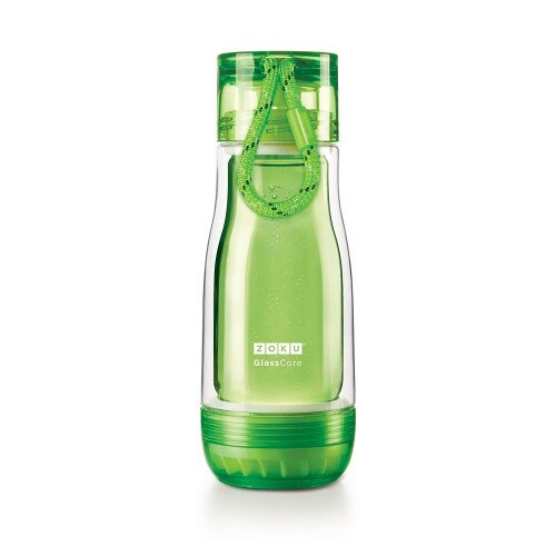 Zoku 16oz Glass Core Bottle - Green
