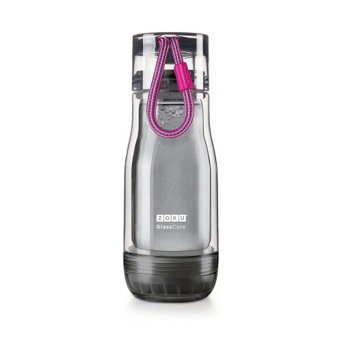 Zoku 16oz Grey Glass Core Bottle - Purple