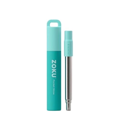 Zoku Two Tone Pocket Straw - Teal