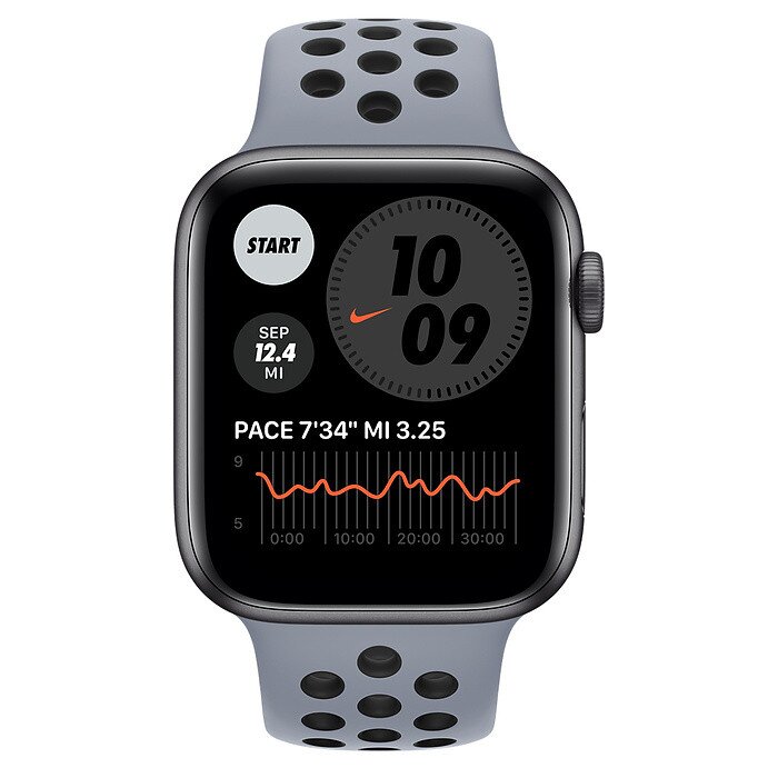 Buy Apple Watch SE Space Gray Aluminum Case with Nike Sport Band 44mm Obsidian Mist/Black