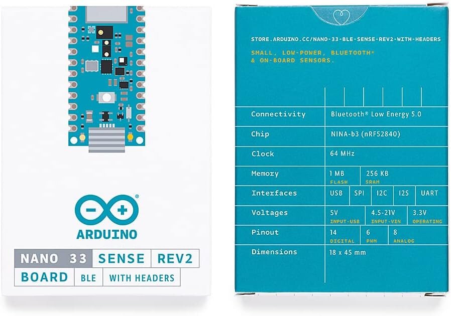 Shop Arduino Nano 33 BLE Sense Rev2 with Headers in UAE - Tejar.com UAE