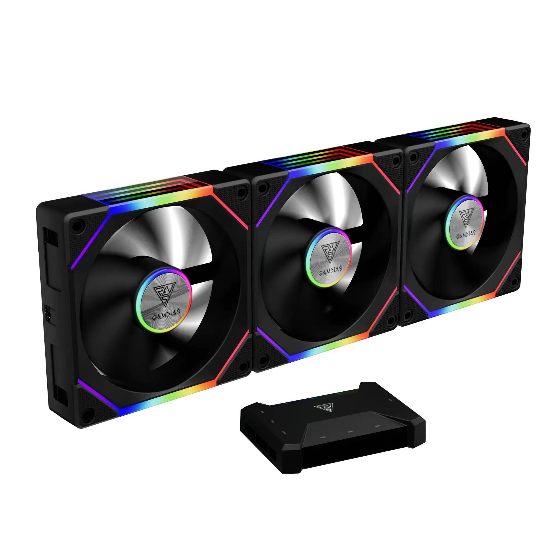 Shop Gamdias AEOLUS P2-1203U ARGB PWM 120mm Fan Pack - Black in UAE ...