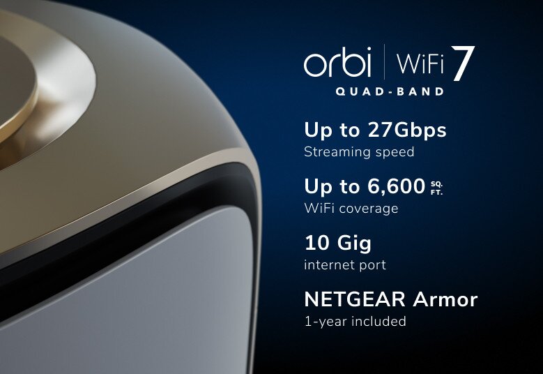Shop NETGEAR Orbi 970 Series Quad-Band WiFi 7 Mesh Router - 2-Pack ...