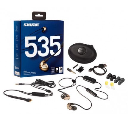 Shure SE535 Sound Isolating 3.5mm Remote + Mic (Apple & Android) and Bluetooth Wireless Headphones