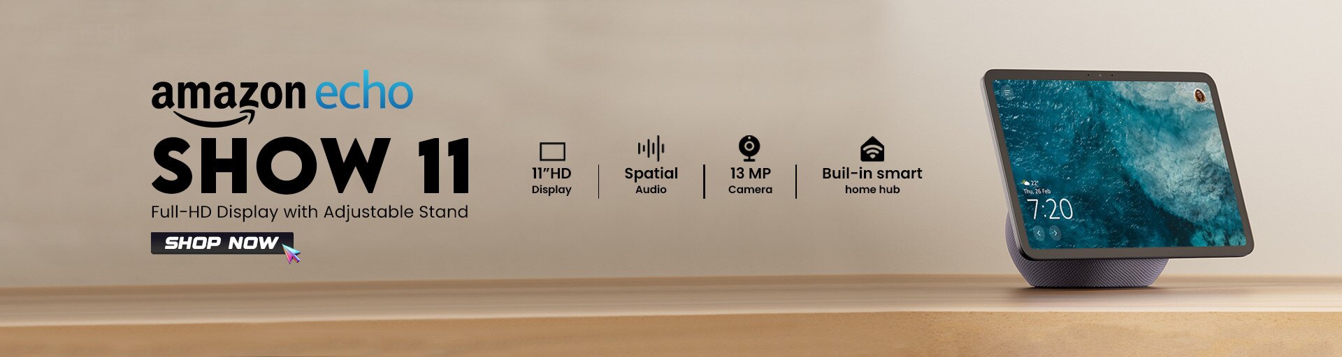 Amazon Echo Show 11 Full-HD Display with Adjustable Stand